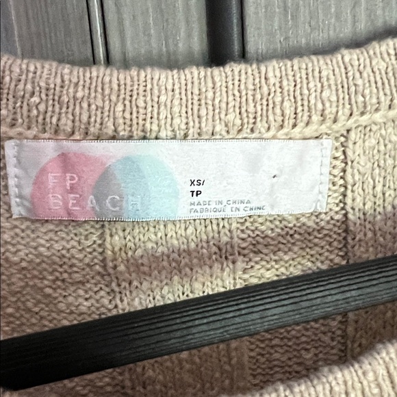 NEW! FREE PEOPLE FP BEACH wide knit dress oatmeal XS - Picture 6 of 11